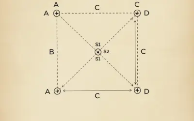 Cheminement encadré entre 4 points connus