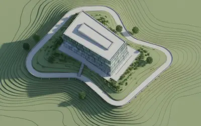 Cheminement fermé autour d’un bâtiment